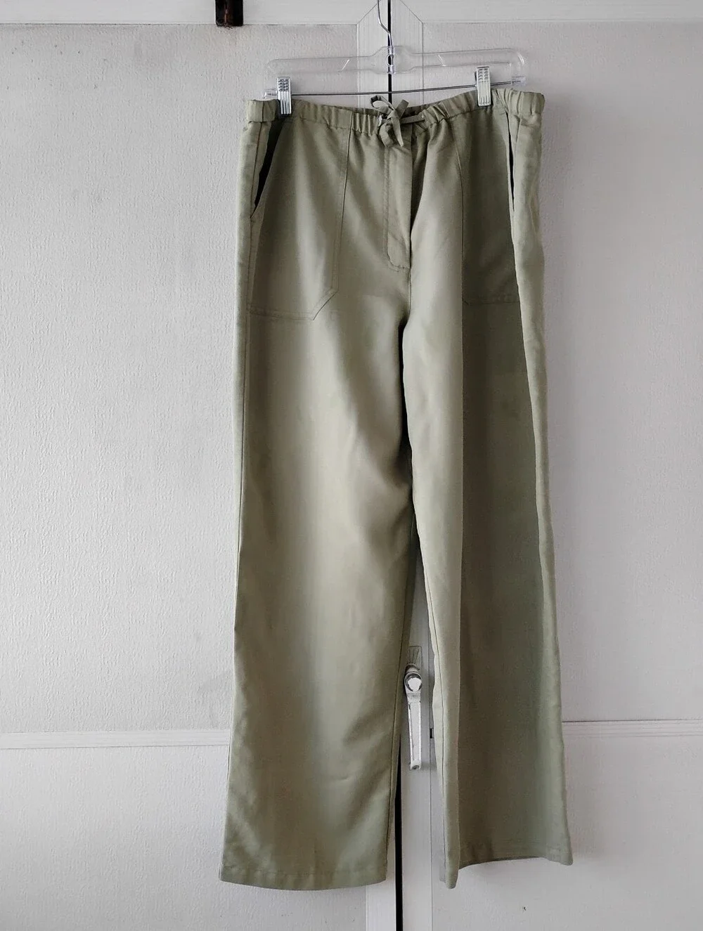 Men's Olive Green Straight-Leg Drawstring Pants